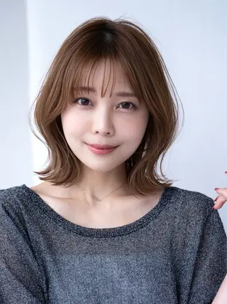 ショート カラー 渋谷/レイヤーボブ・ 韓国ボブ特化/楓のヘアスタイル