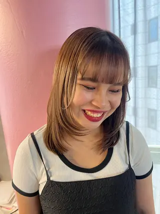 ミディアム ｊｏｕｅｒｍ所属・透明感/グレージュ /韓国レイヤー🪽のヘアスタイル