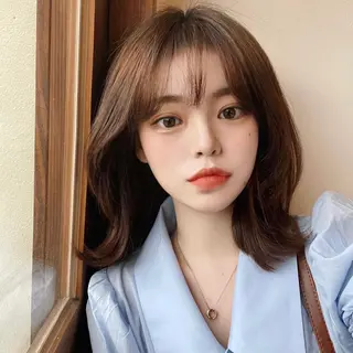 ミディアム カラー オリーブカラー 特化　　kaiのヘアスタイル