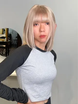 ミディアム カラー ヘアアレンジ maoブリーチ無し 似合わせカラーのヘアスタイル