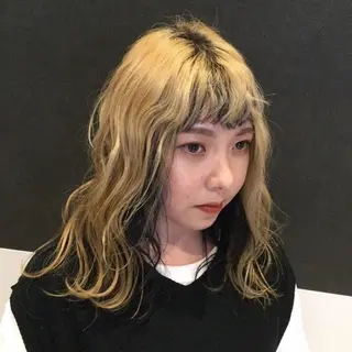 セミロング カラー ブリーチ/ヘアケア/ 艶髪/イギチハルのヘアスタイル