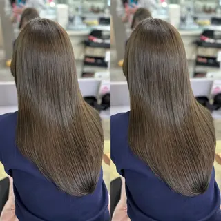 セミロング 縮毛矯正💎髪質改善 艶カラー/木下のヘアスタイル