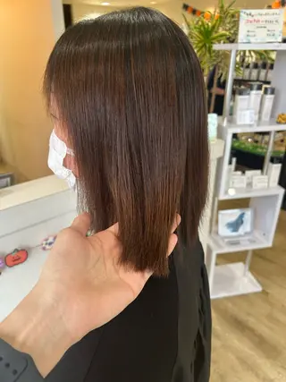 ミディアム ボブ/ショートボブ/ 艶カラー/吉川清保のヘアスタイル