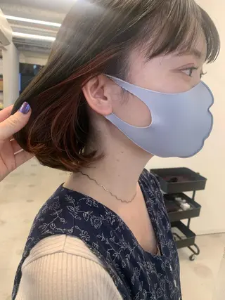 ミディアム カラー 透明感/オリーブ/ グレージュ/YUKAのヘアスタイル