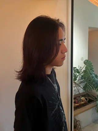 ミディアム カラー さら/暖色/メンズ/ /デザインカラーのヘアスタイル