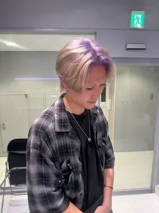 ショート カラー メンズ 艶 ケアブリーチ 🎀🩵RISAのヘアスタイル