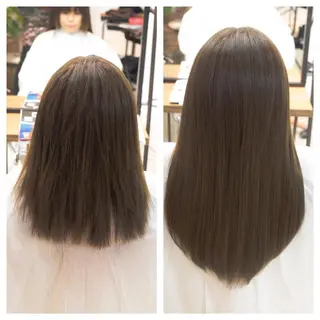 ミディアム FÜRSTIN所属・西村髪質改善 ブリーチ縮毛矯正のヘアスタイル