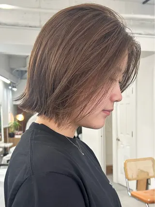 ミディアム カラー レイヤーボブ/ 艶カラー/サナ🌼のヘアスタイル