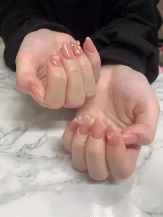 ネイル はな💎ネイル ワンホン、長さ出しのネイルデザイン