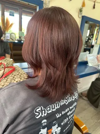 ミディアム カラー 綿松 彩乃のヘアスタイル