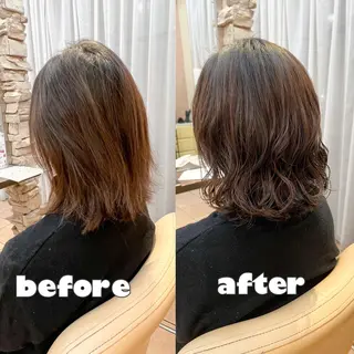 ミディアム パーマ 地毛風ストレート ⚡️下ノ村柊斗⚡️のヘアスタイル