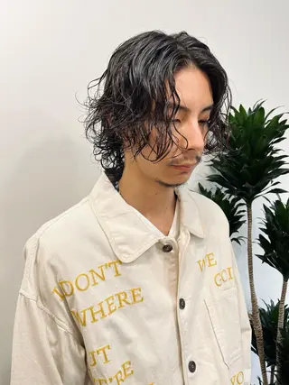 セミロング カラー パーマ ヘアアレンジ メンズ 💎髪質改善特化💎 RUITOのヘアスタイル