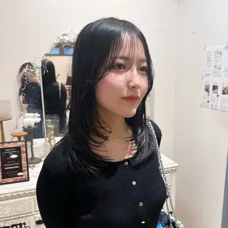 ミディアム LUNA🌙韓国ヘア 🌙レイヤーカットのヘアスタイル