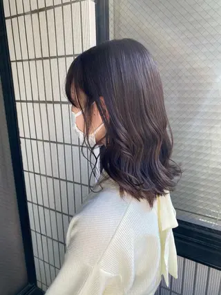 セミロング カラー ダブルカラー 韓国ヘアKYONのヘアスタイル