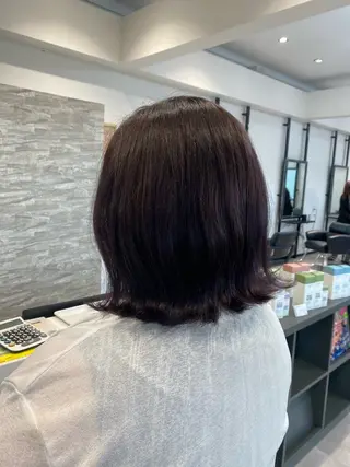 ミディアム maki💖 ボブ/縮毛矯正のヘアスタイル