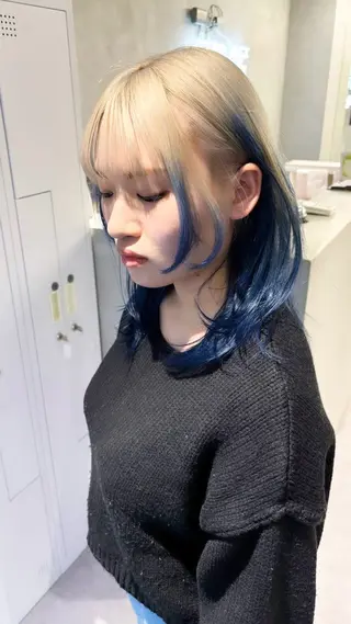 ミディアム デザインカラー 小西勇次のヘアスタイル