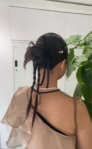 セミロング ヘアアレンジ グレージュ/ベージュ /経堂/sana🌱のヘアスタイル