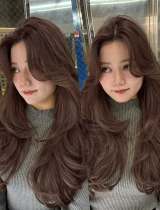 ロング カラー Ardore 韓国風カラー大阪のヘアスタイル