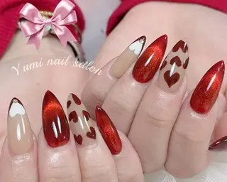 ネイル yumiジェル& チップ長さだしのネイルデザイン