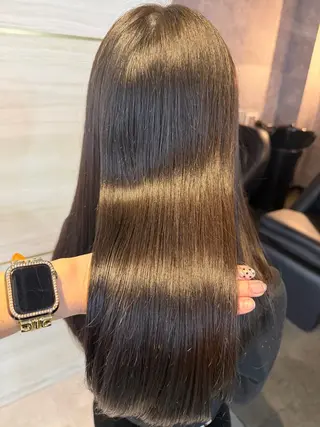 セミロング カラー 🏹あみ🏹艶髪 /オリーブカラー‪のヘアスタイル