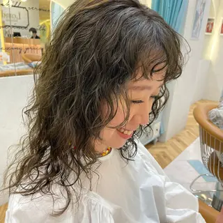 セミロング パーマ 💖ボブ/ショート 似合わせ/美波💖のヘアスタイル