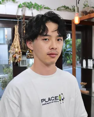 パーマ メンズ 木村陸弥 似合わせ 透明感カラー🌿のヘアスタイル