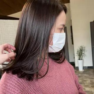 ミディアム カラー 中村 友香のヘアスタイル