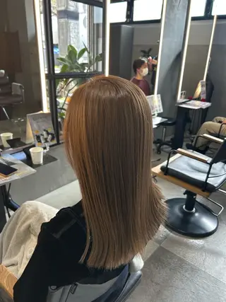 ロング カラー 艶カラー／ベージュ/ ショート/安岡哲兵のヘアスタイル