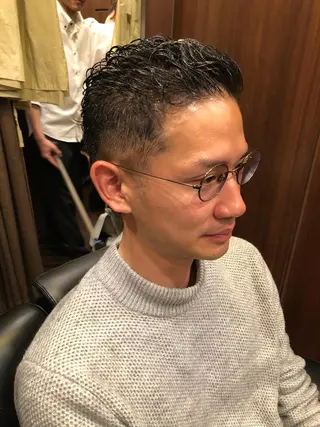ショート パーマ メンズ HIRO GINZA BARBER SHOP 大阪所属・木村 りきのヘアスタイル