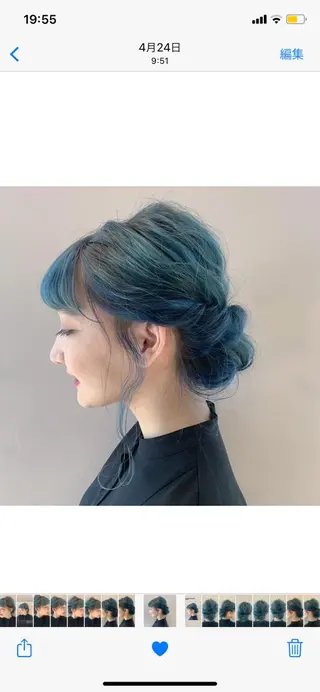 ミディアム カラー ヘアアレンジ 顔周りカット/アレン ジ/カラー小野寺紗良のヘアスタイル