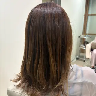 セミロング ダブルカラー/透明感 /Hikari💫のヘアスタイル