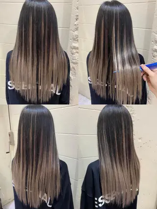 ロング カラー ササ キのヘアスタイル