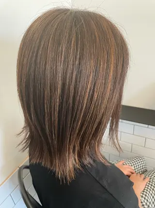 ミディアム カラー ボブ/暖色/デザイン KOYUKI⛄️のヘアスタイル
