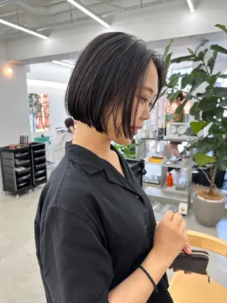 ショート カラー ボブ/レイヤー/ケア パーマ/リュウタのヘアスタイル