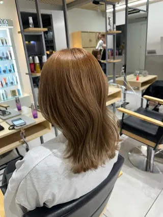 ミディアム カラー 透明感カラー グレージュ/あいのヘアスタイル