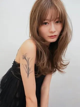 セミロング パーマ gite カワムラナオキのヘアスタイル