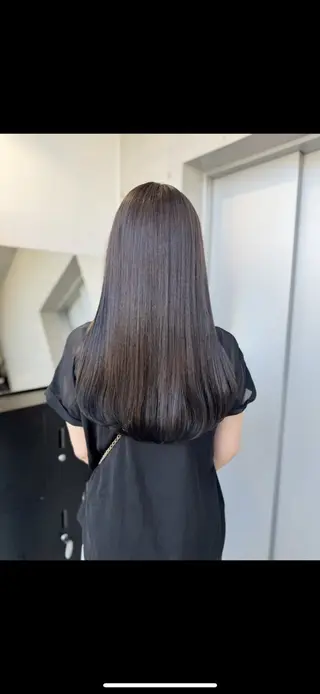 ロング カラー パーマ ヘアアレンジ 透明感/オリーブ/ グレージュ/YUKAのヘアスタイル