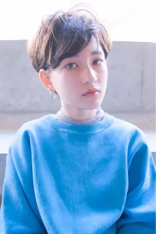 ショート カラー サイエンスアクア/艶 髪/レイヤー/清水のヘアスタイル