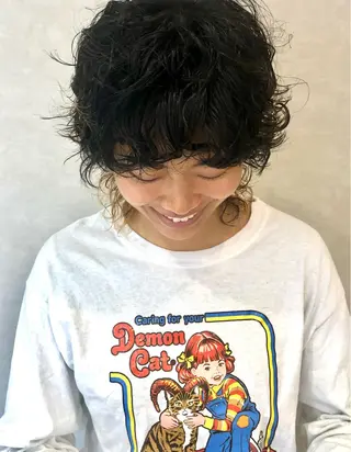 ショート パーマ 三好 聡玄のヘアスタイル