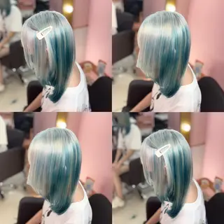 ミディアム カラー ヘアアレンジ 甘ふわgirly🎀 ハイトーン🤍Ramのヘアスタイル