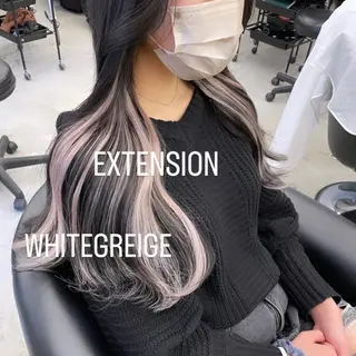 ロング カラー エクステ🩵ブリーチ 韓国ヘア🩵KAEのヘアスタイル