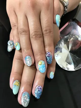 ミディアム ネイル 💎ビューティサロン 湘南　RIRAN💎のネイルデザイン