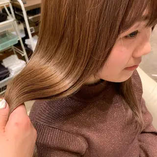 セミロング カラー 【完全個室】髪質改善 暖色カラー/山崎唯奈のヘアスタイル