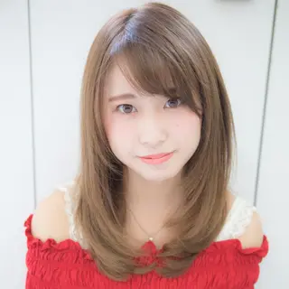 セミロング 田中 優のヘアスタイル