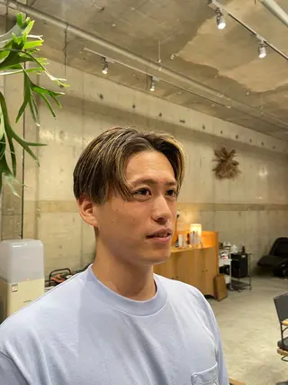 ミディアム パーマ/メンズ/ 鮫島竜海のヘアスタイル