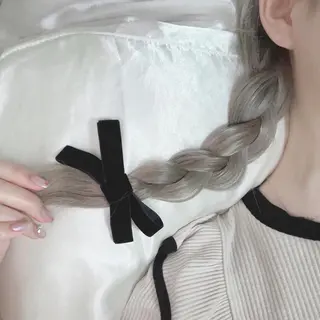 ミディアム ♡似合わせハイトーン ♡maiのヘアスタイル