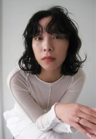 ミディアム カラー marin /カットモデルのヘアスタイル