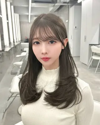 ロング 韓国顔まわり/前髪 /レイヤー/いつきのヘアスタイル