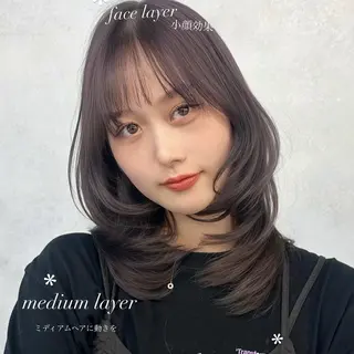 ミディアム カラー ブリーチなし/レイヤ ー特化🌈Tommyのヘアスタイル