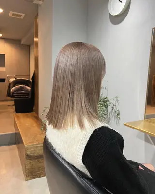 ミディアム カラー パーマ ALLY(アリー)所属・akane/ボブ /オリーブ/ブラウンのヘアスタイル